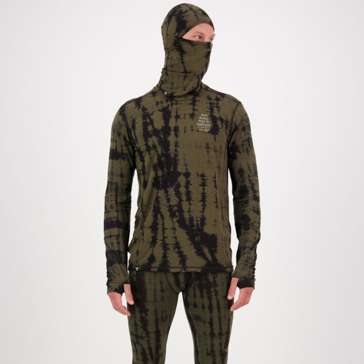 Mons Royale - Men's Cascade Merino Flex 200 LS - Olive Tie Dye