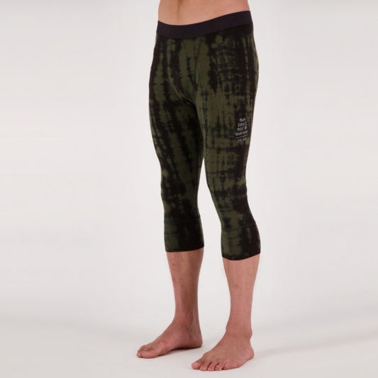Mons Royale - Men's Cascade Merino Flex 200 3/4 Legging - Olive Tie Dye