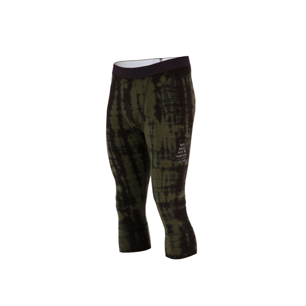 Mons Royale - Men's Cascade Merino Flex 200 3/4 Legging - Olive Tie Dye