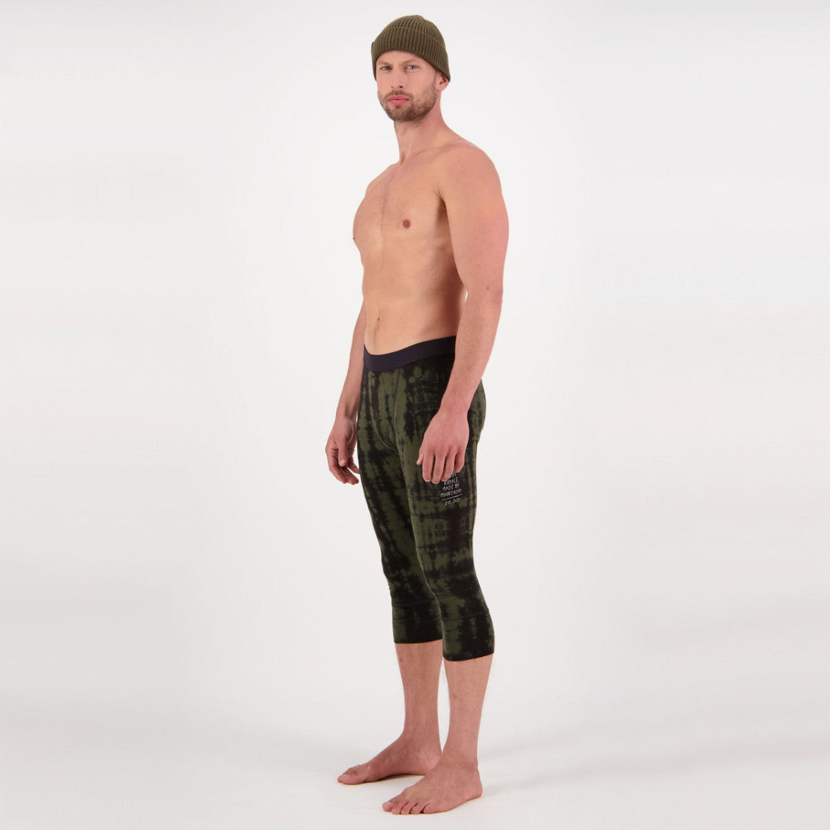 Mons Royale - Men's Cascade Merino Flex 200 3/4 Legging - Olive Tie Dye