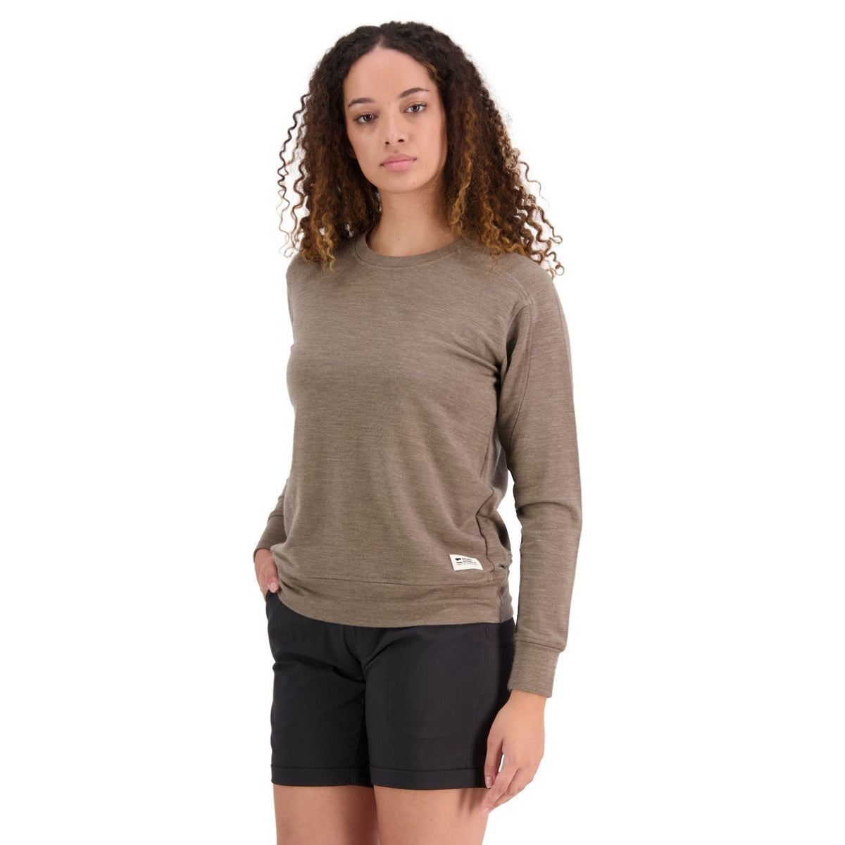 Mons Royale (Sample) - Women's Covert Lite Crew - Walnut