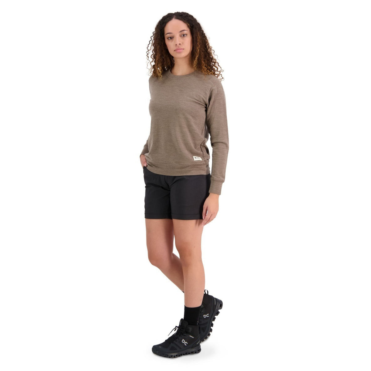 Mons Royale (Sample) - Women's Covert Lite Crew - Walnut