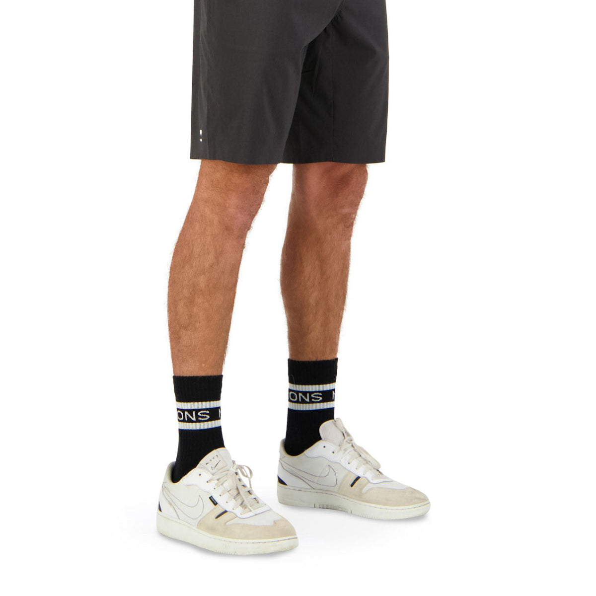 Mons Royale - Unisex Signature Crew Sock - Black / White