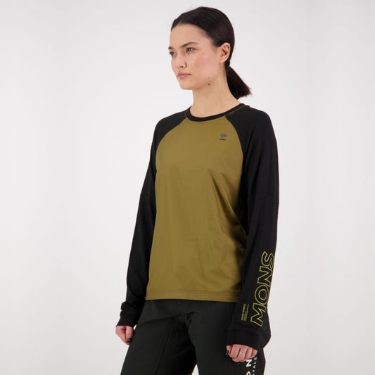 Mons Royale - Women's Tarn Merino Shift Wind Jersey - Lichen / Black