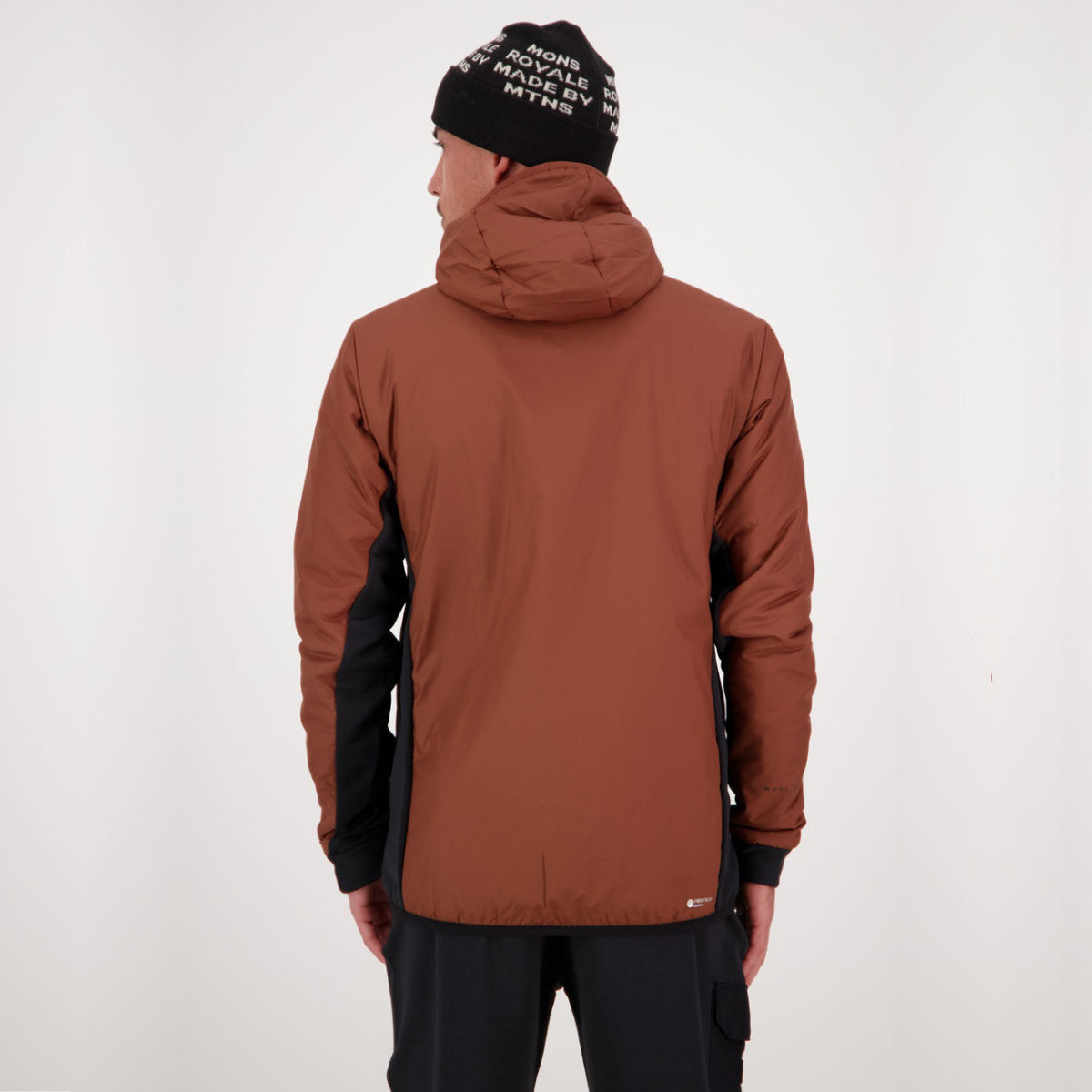 Mons Royale - Men's Arete Wool Insulation Hood - Dark Copper / Black