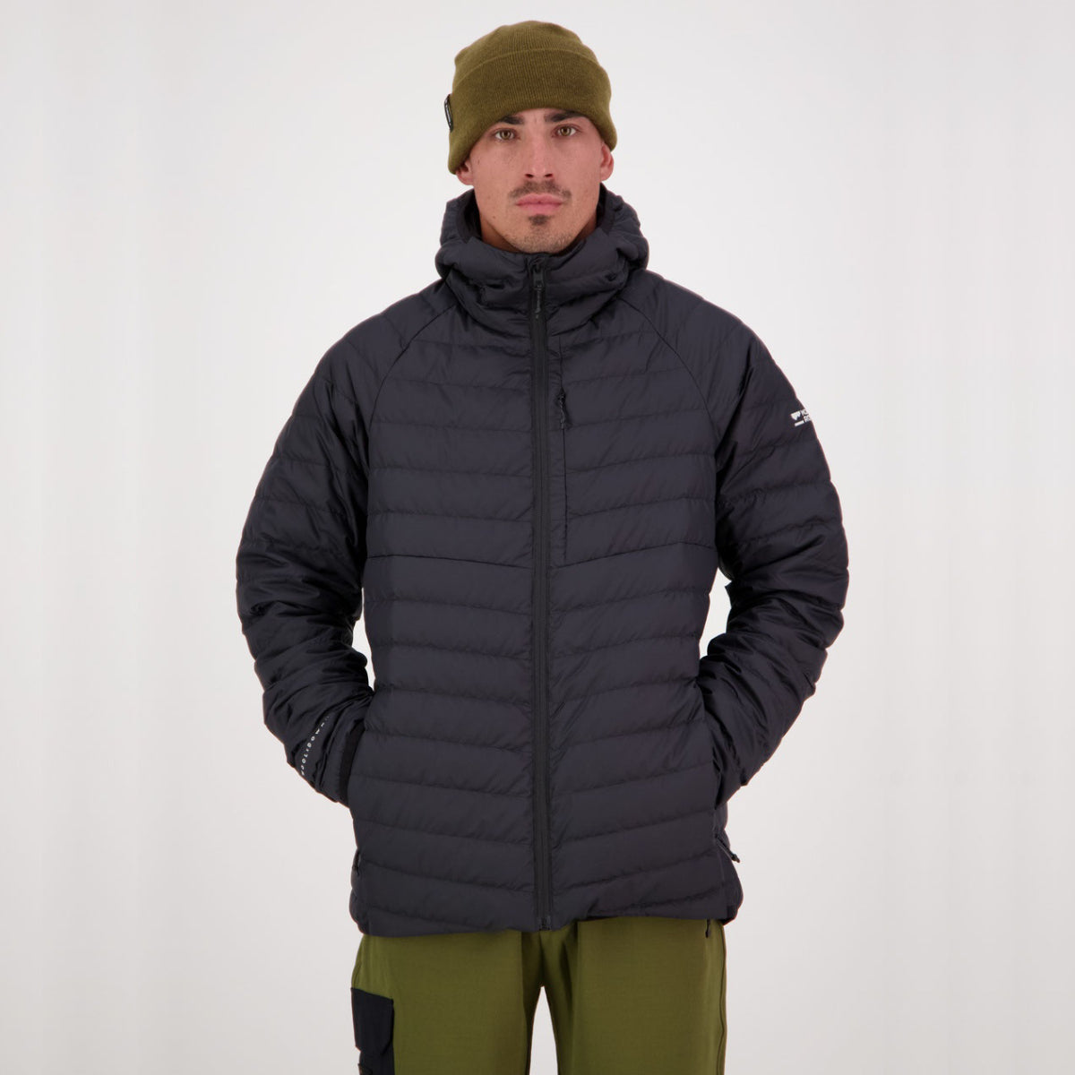 Mons Royale - Men's Atmos Wool Down Light Weight Packable Hood - Black
