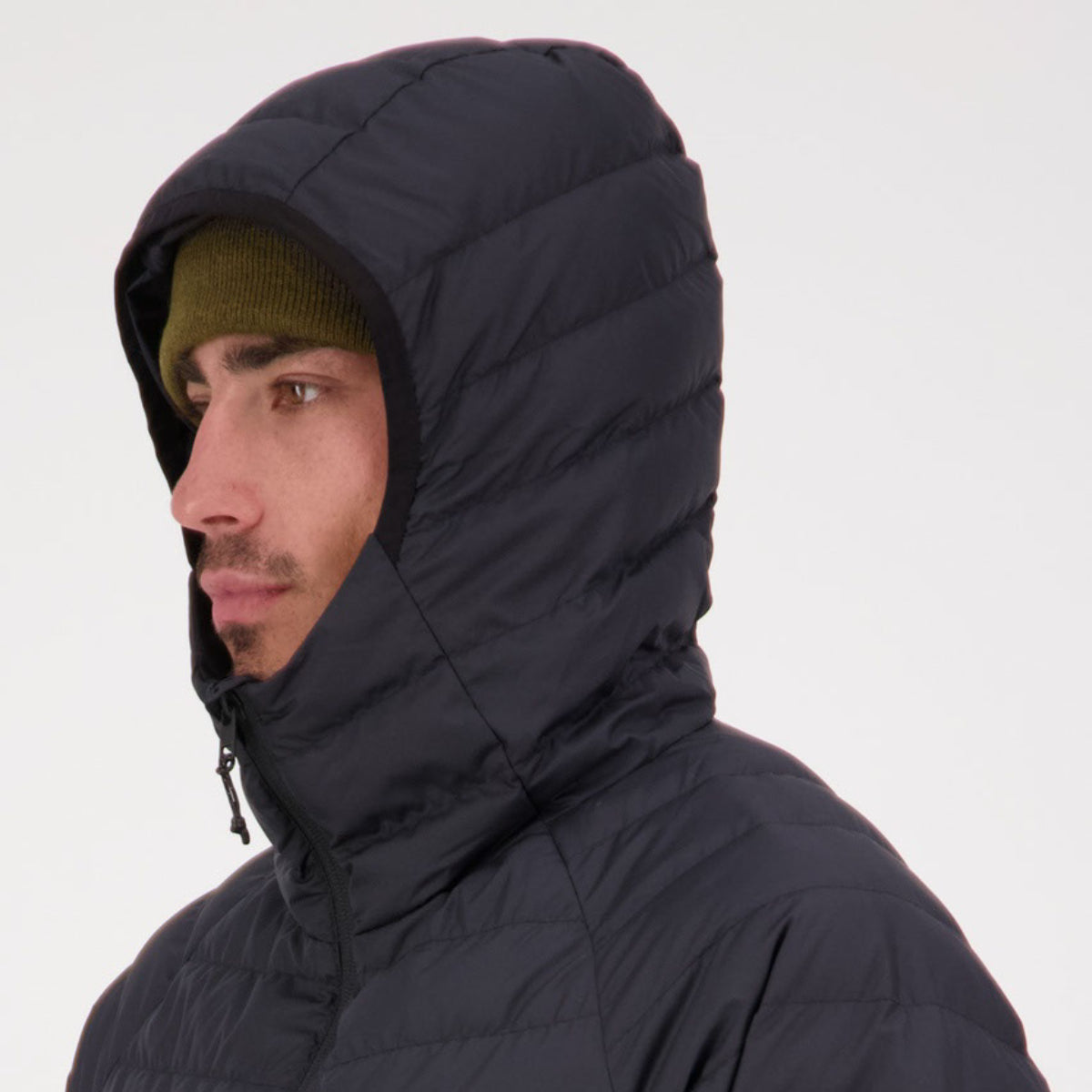 Mons Royale - Men's Atmos Wool Down Light Weight Packable Hood - Black