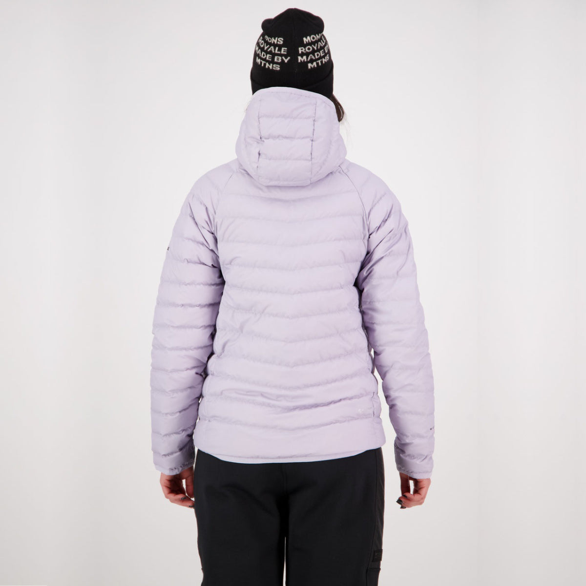 Mons Royale (Sample) - Women's Atmos Wool Down Light Weight Packable Hood - Light Thistle