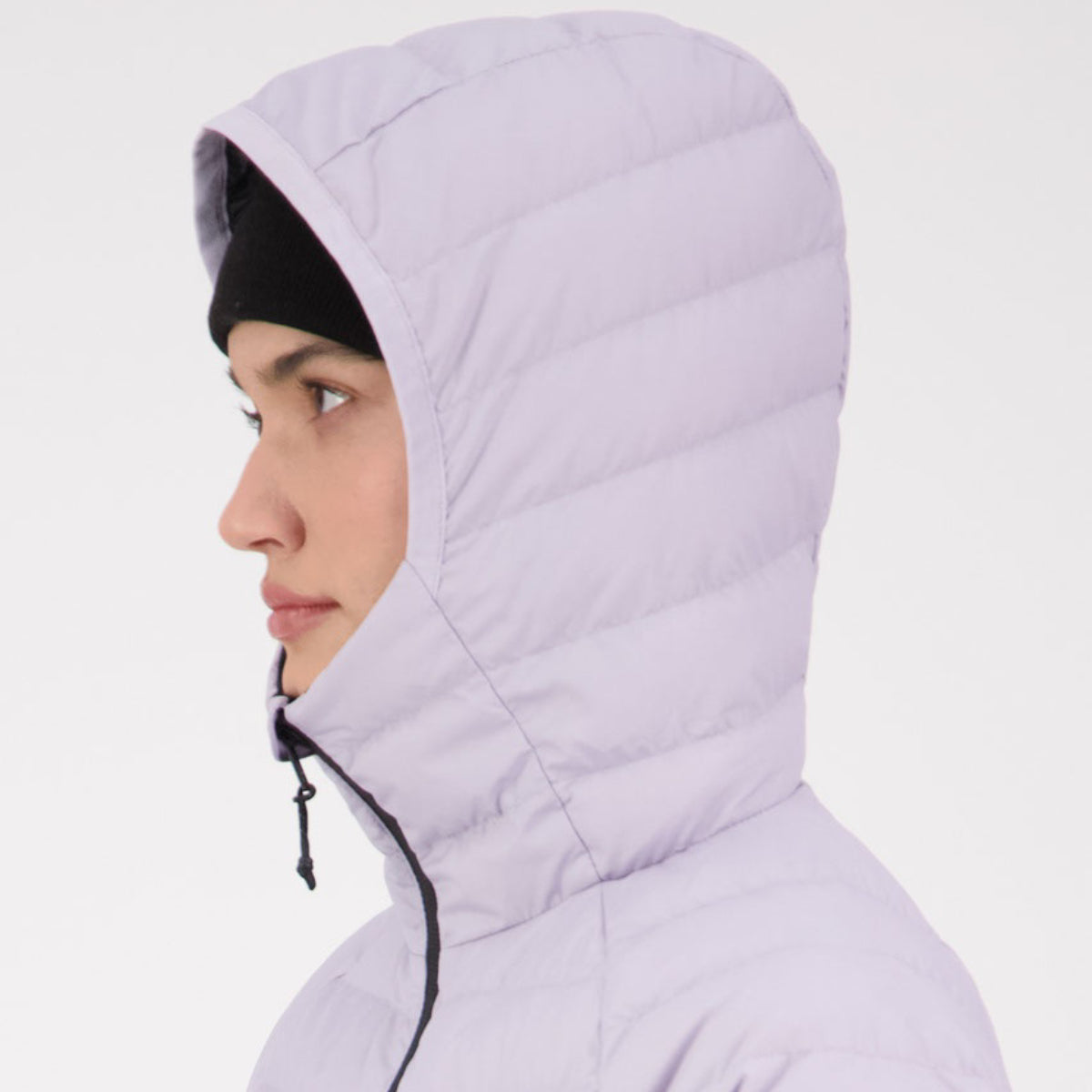 Mons Royale (Sample) - Women's Atmos Wool Down Light Weight Packable Hood - Light Thistle