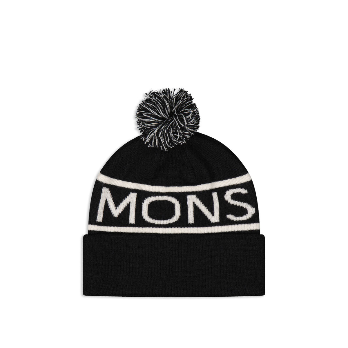 Mons Royale - Unisex McCloud Pom Pom Merino Beanie - Black / White