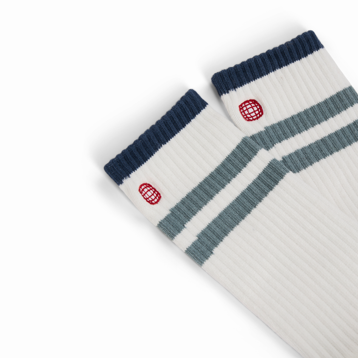 Amundsen Sports - Unisex Oslo Crew Socks - White/Stormy Blue