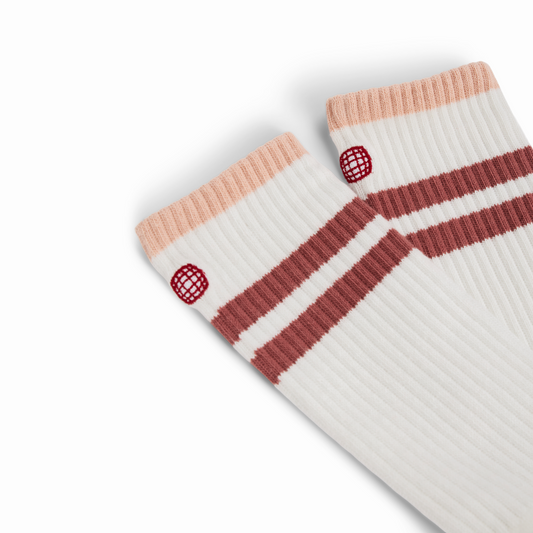 Amundsen Sports - Unisex Oslo Crew Socks - White/Peony Pink
