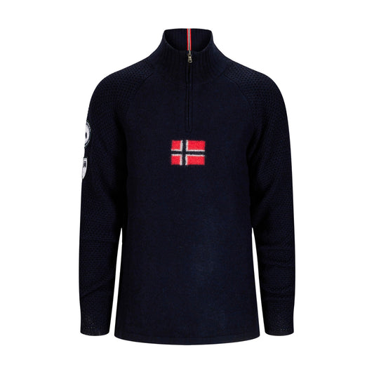 Amundsen Sports - Men's Boiled Ski Sweater (Flag) - Faded Navy / Norge