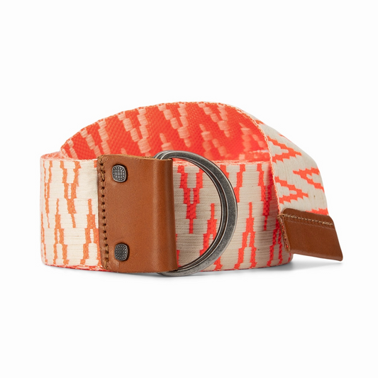 Amundsen Sports (Sample) - Unisex Woven Belt - Natural/Coral