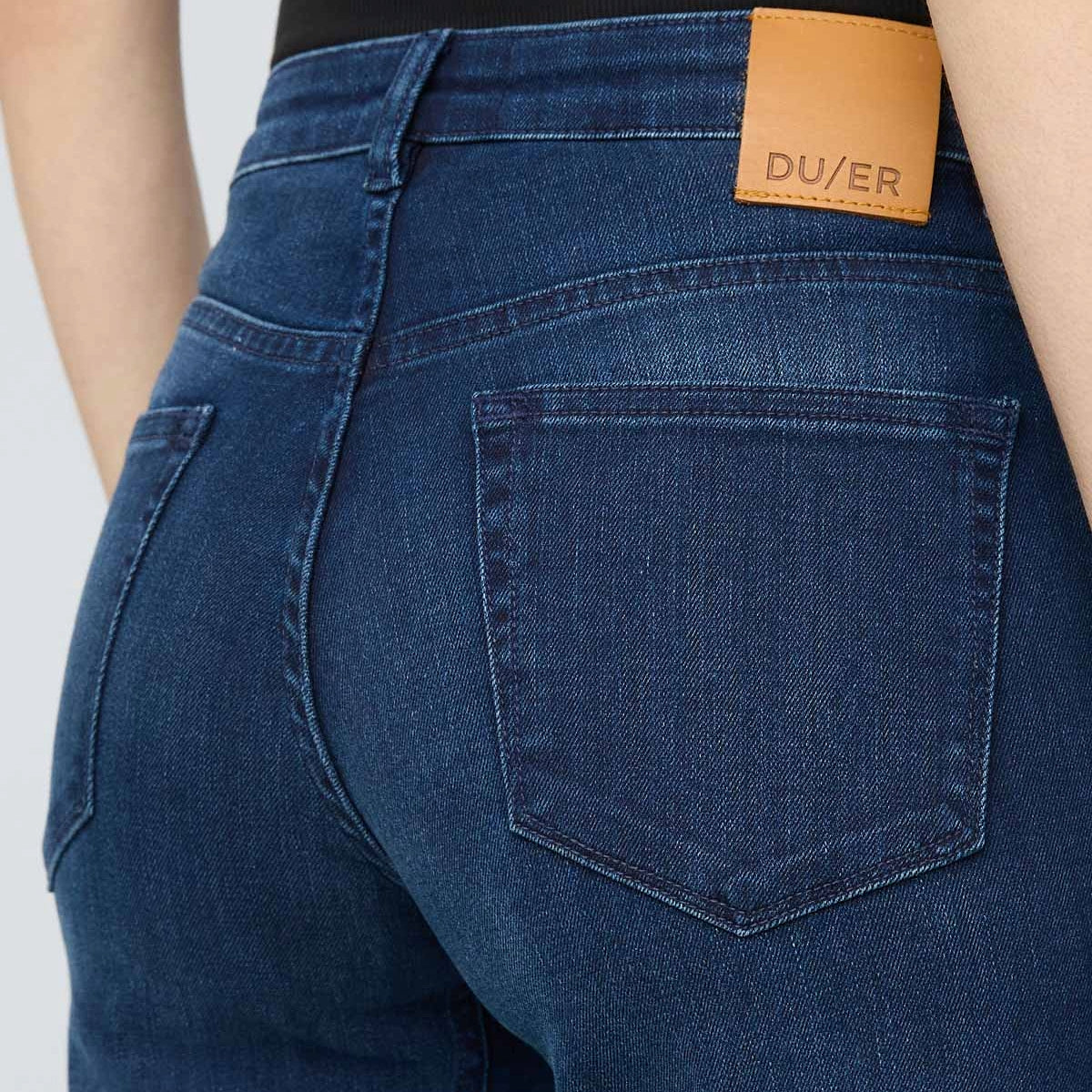 Duer (Sample) - Women's Performance Denim Girlfriend Jeans - Deep Sea Blue