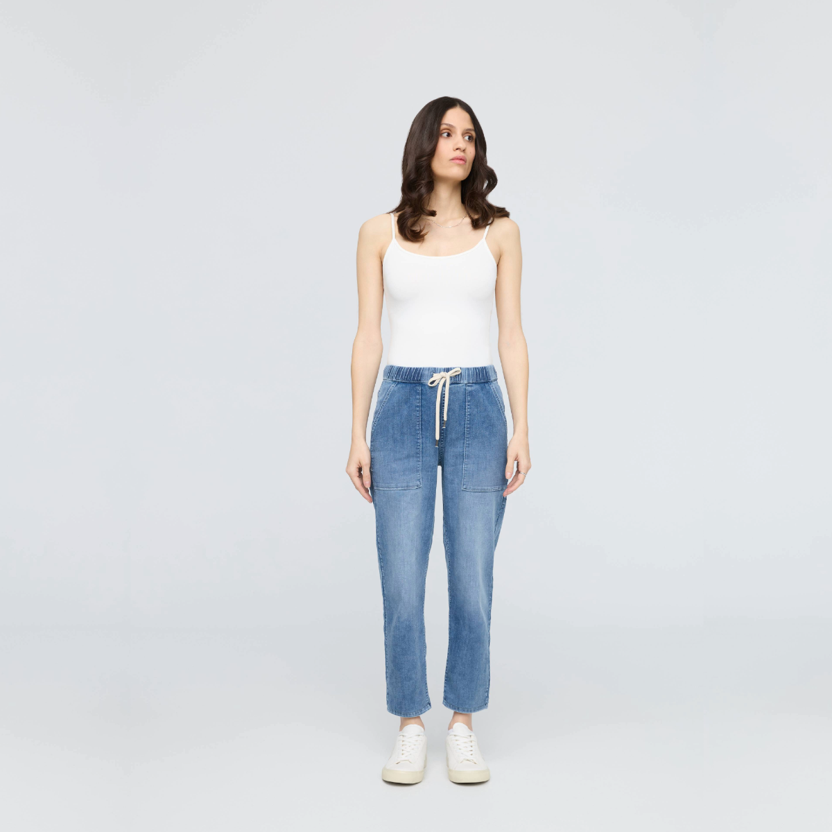 Duer (Sample) - Women's Performance Denim Harbour Pant - Light Stone