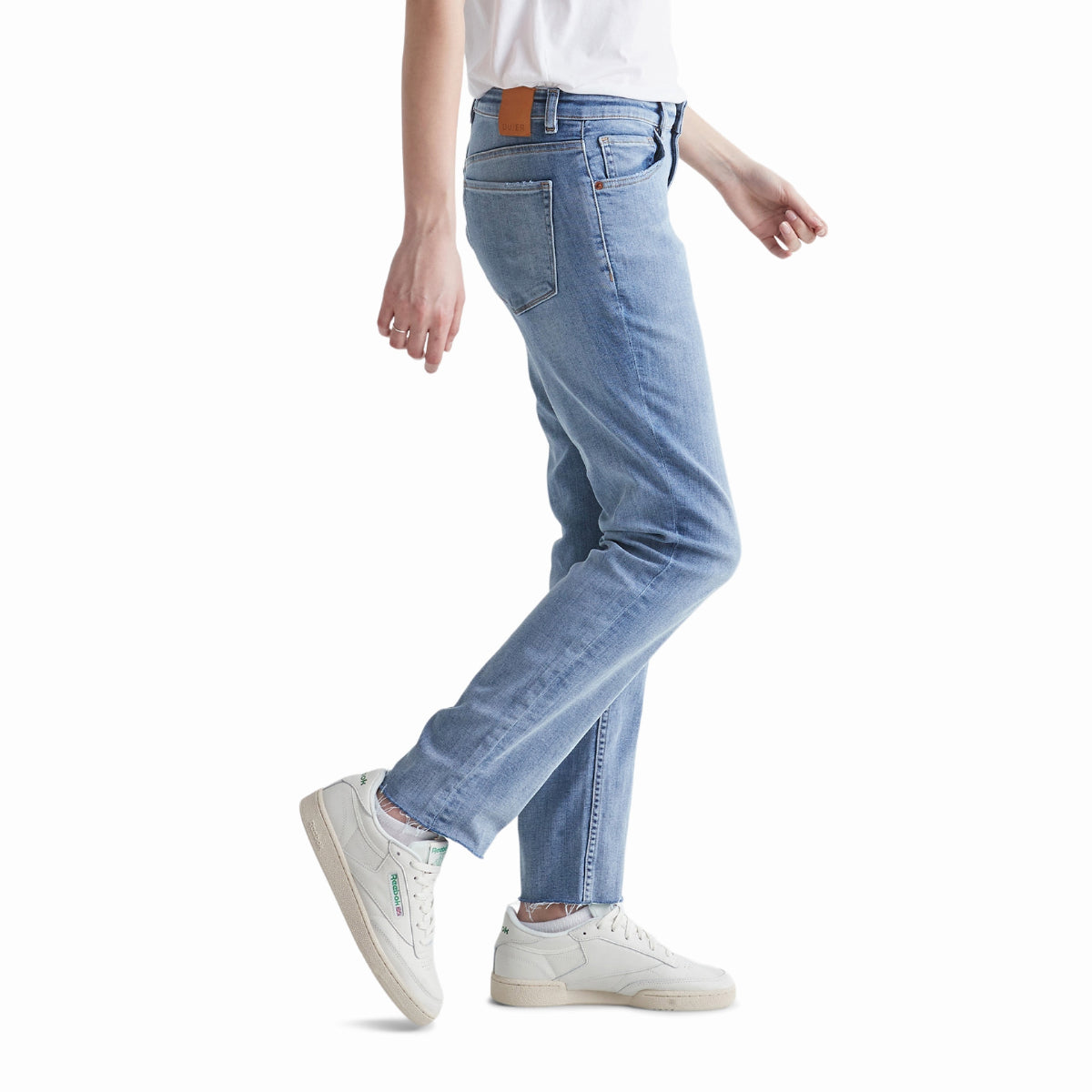 Duer (Sample) - Women's Performance Denim Girlfriend Jeans - Modern Bleach Raw