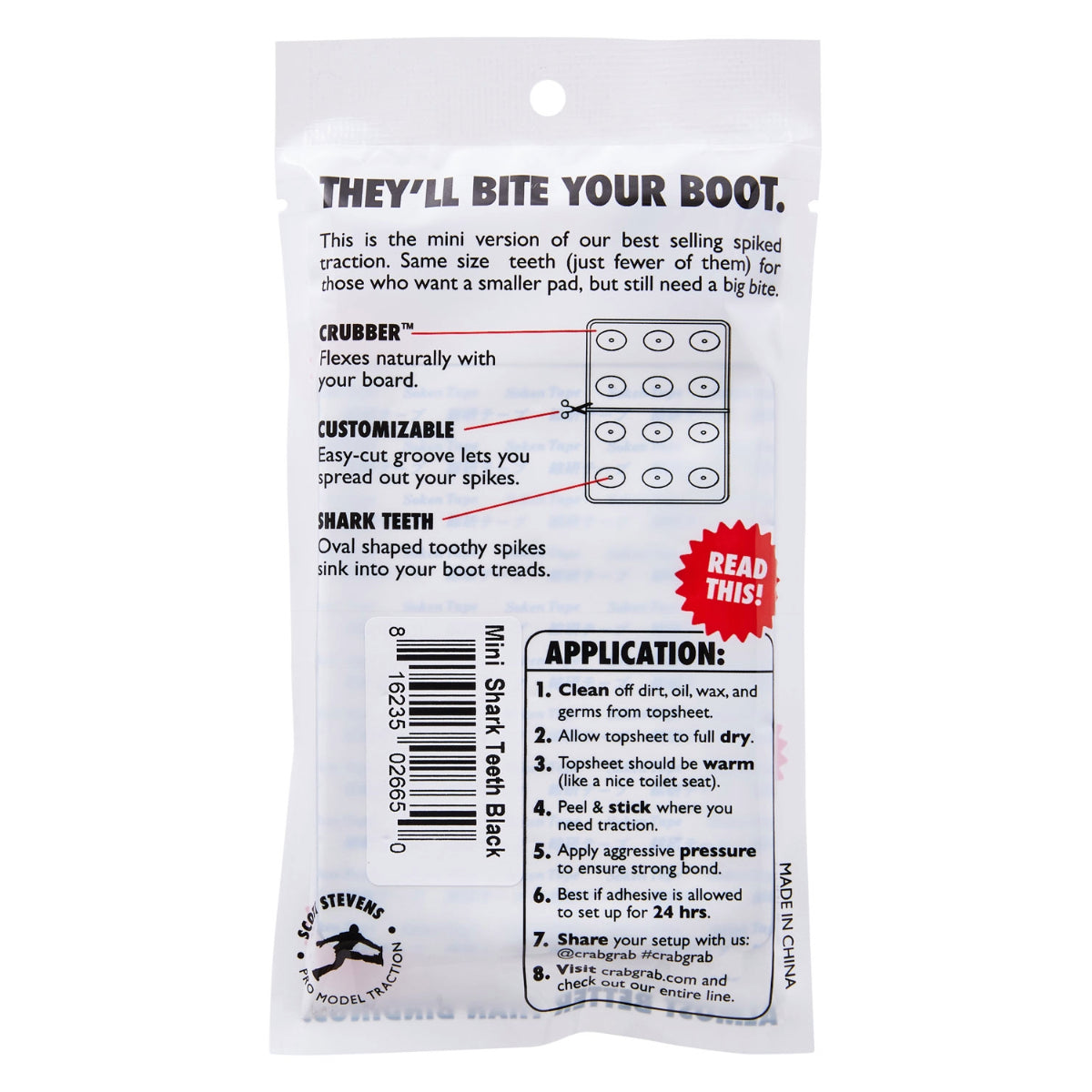 Crab Grab - Mini Shark Teeth - Black