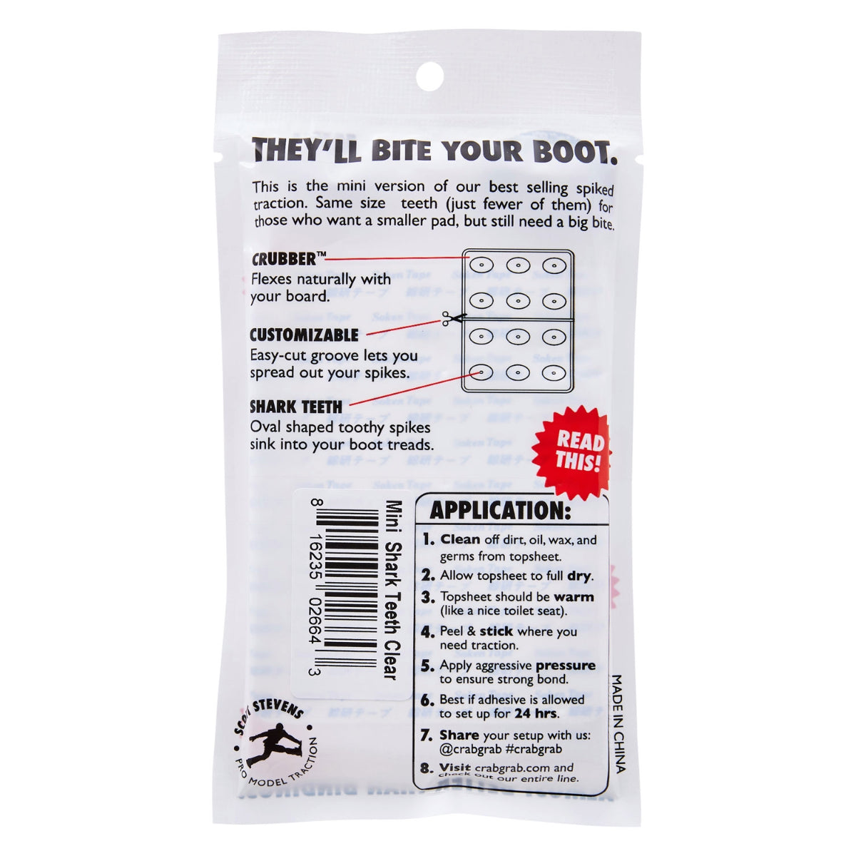 Crab Grab - Mini Shark Teeth - Clear