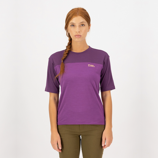 Mons Royale - Women's Diversion Merino Bike Jersey Short Sleeve - Ultraviolet/Boysenberry