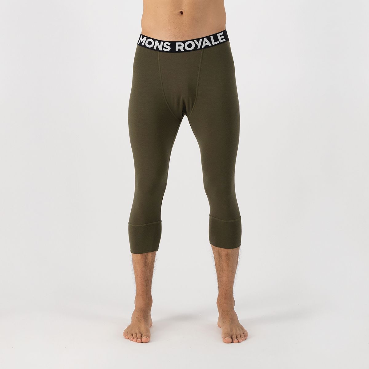 Mons Royale - Men's Cascade Merino Flex 200 3/4 Legging - Dark Olive