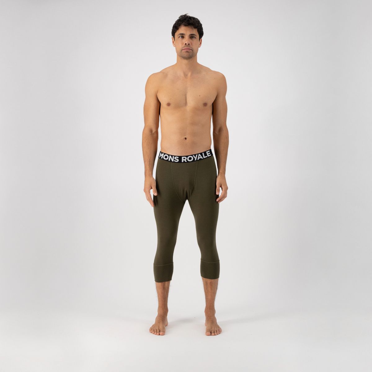 Mons Royale - Men's Cascade Merino Base Layer 3/4 Legging - Dark Olive