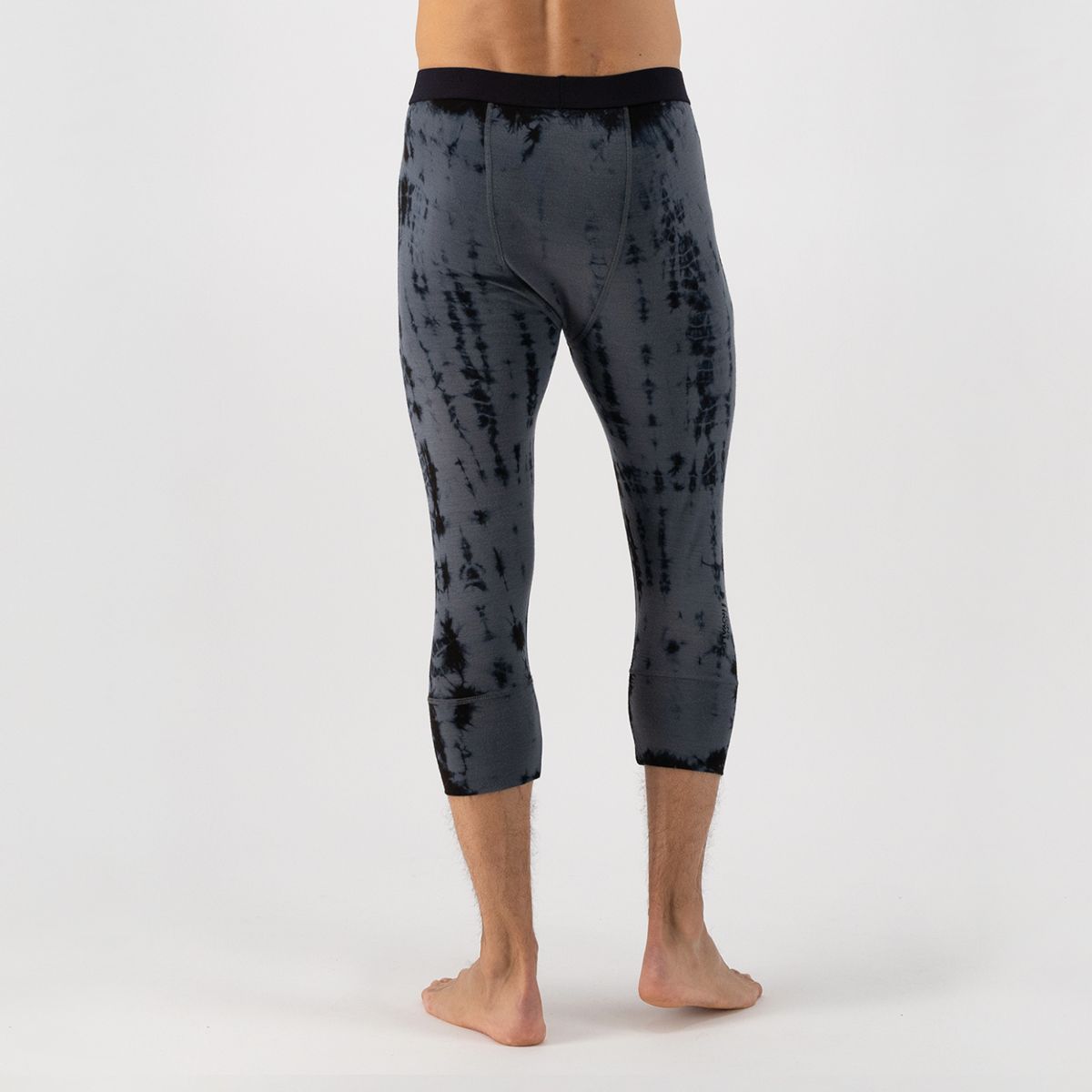 Mons Royale - Men's Cascade Merino Flex 200 3/4 Legging Garment Dyed - Grey Tie Dye