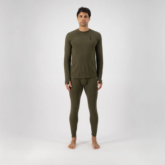 Mons Royale (Sample) - Men's Cascade Merino Flex 200 LS - Dark Olive - Futureproof.life