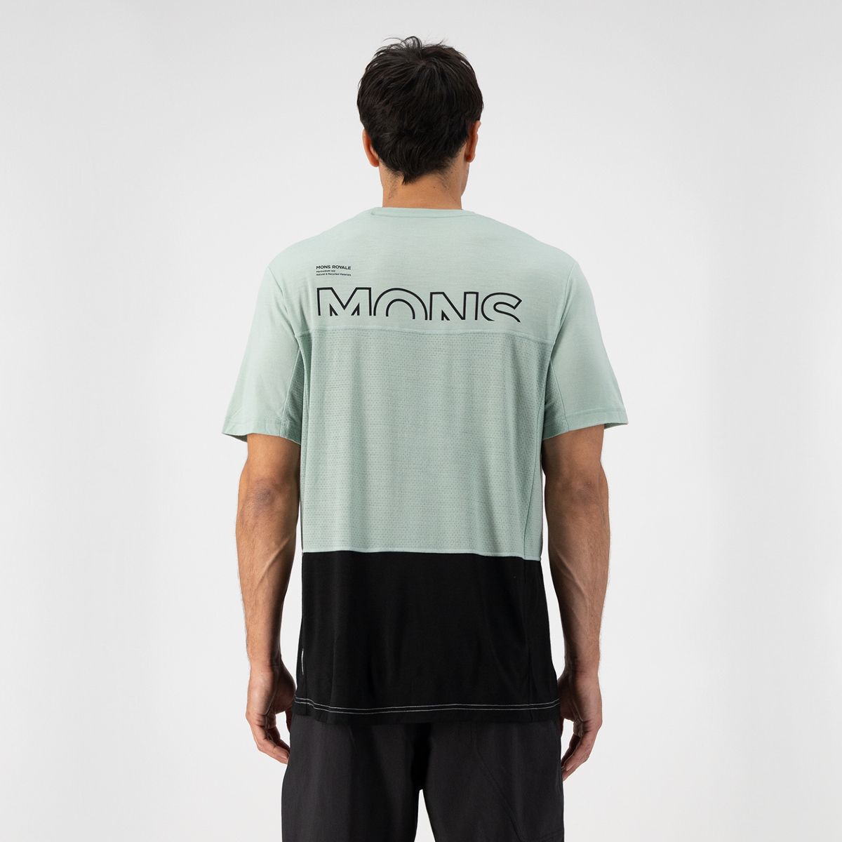 Mons Royale - Men's Tarn Merino Shift T-Shirt - Glacier/Black