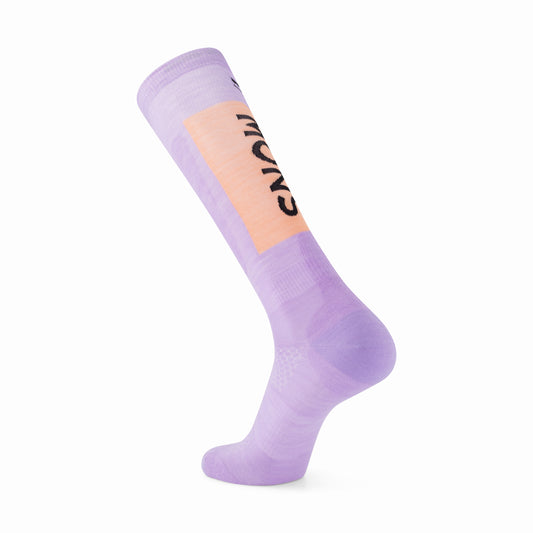 Mons Royale - Unisex Atlas Merino Snow Sock - Lupin/Punch