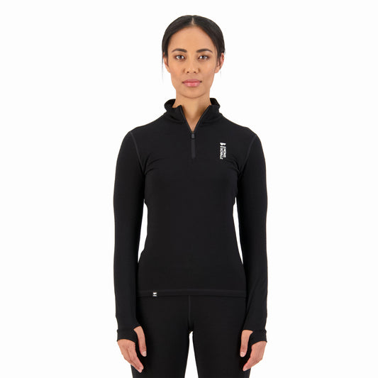 Mons Royale - Women's Cascade Merino Flex 200 1/4 Zip - Black
