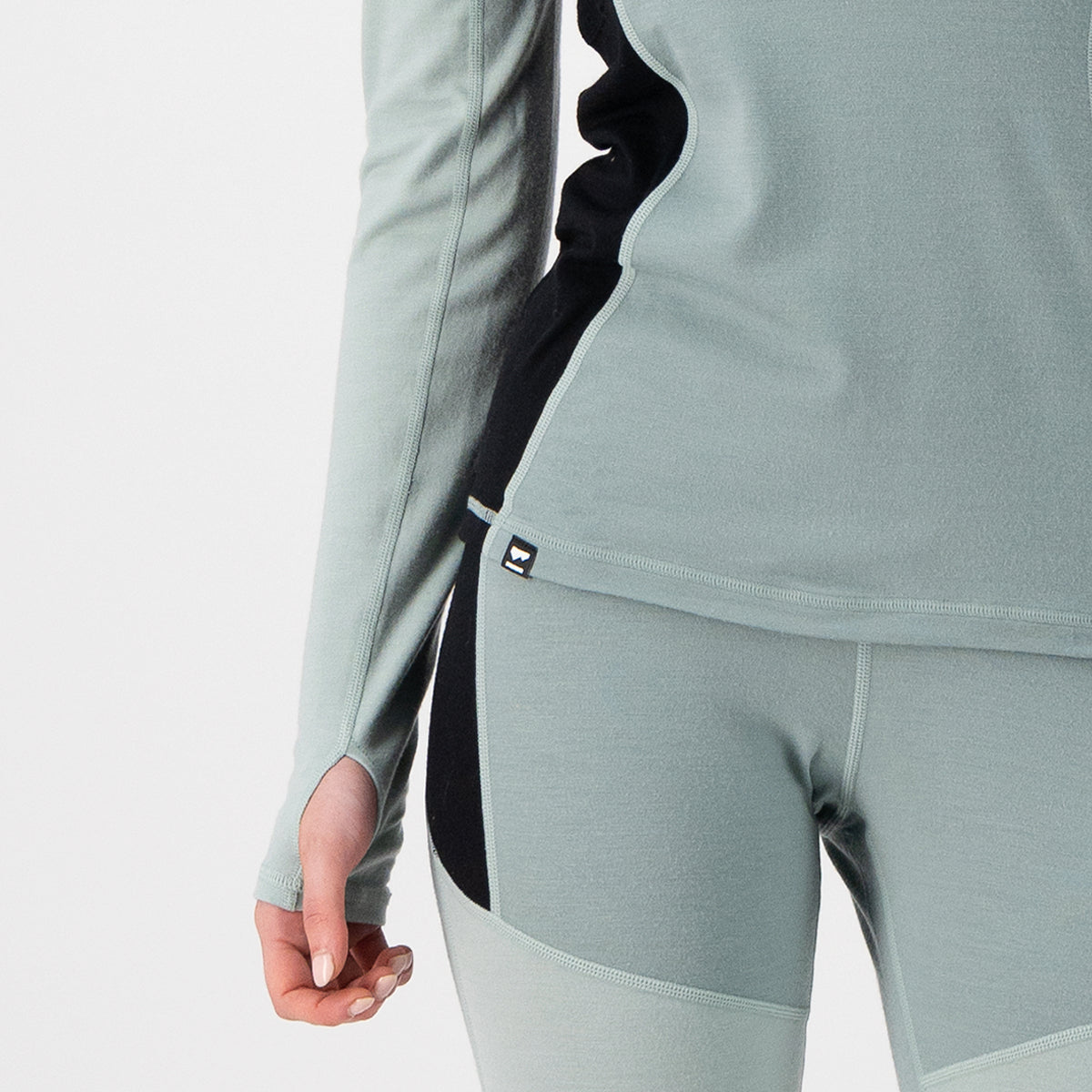 Mons Royale - Women's Olympus Half Zip - Glacier/Dew/Black