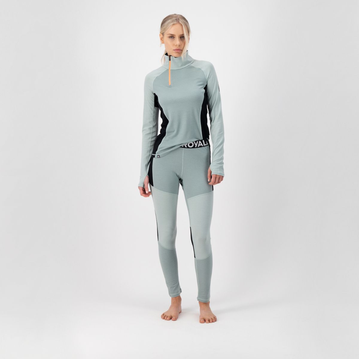 Mons Royale - Women's Olympus Half Zip - Glacier/Dew/Black