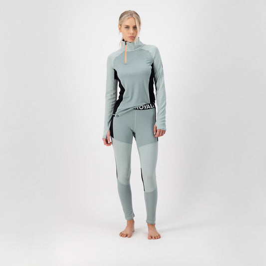 Mons Royale - Women's Olympus Half Zip - Glacier/Dew/Black