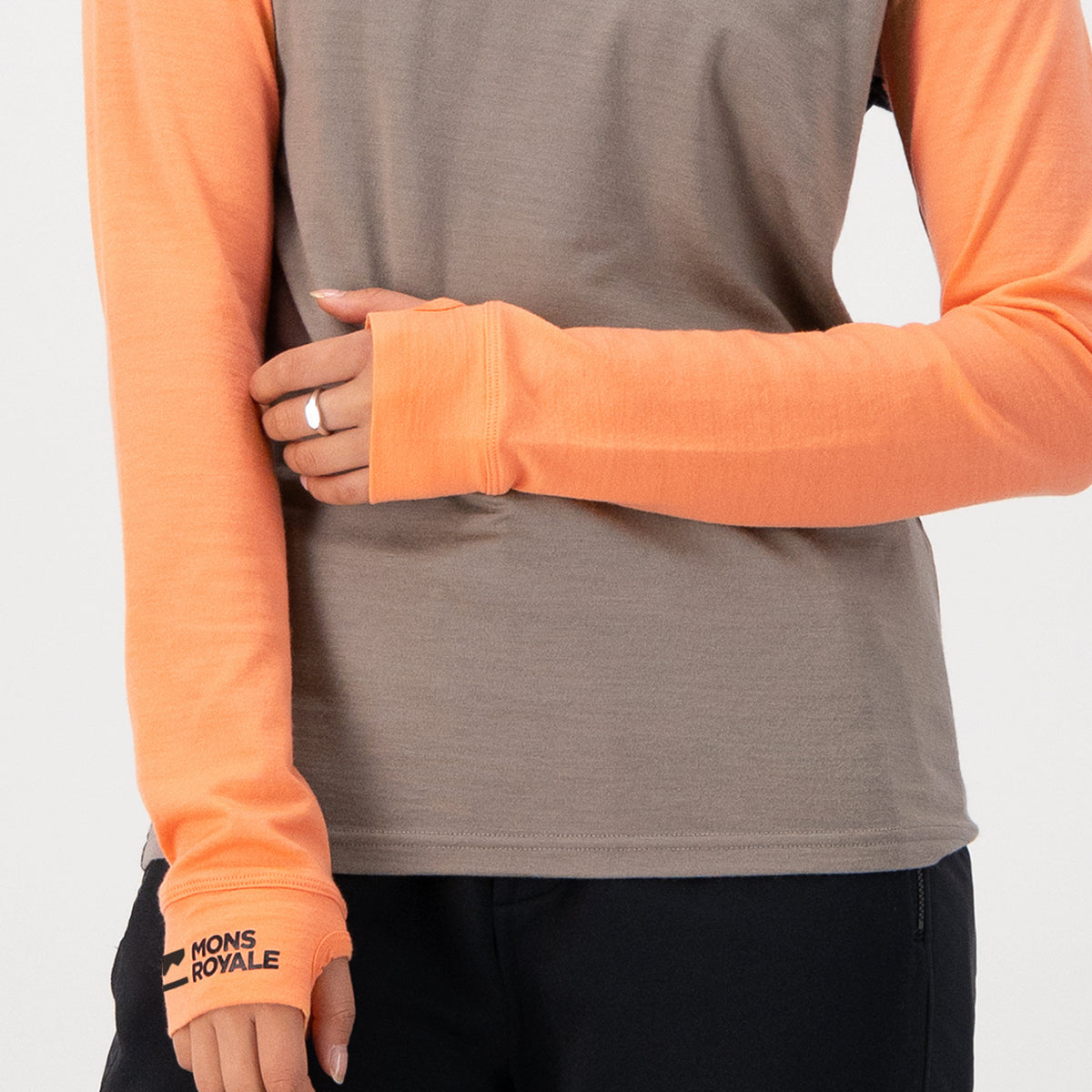 Mons Royale - Women's Yotei BF High Neck - Punch/Cinder/Black