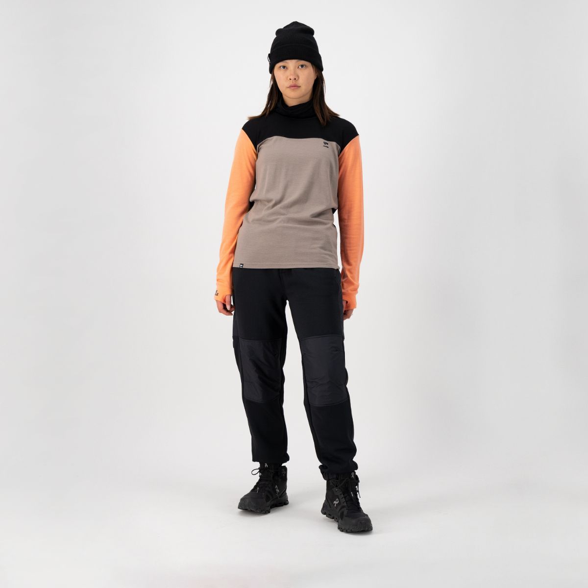 Mons Royale - Women's Yotei BF High Neck - Punch/Cinder/Black