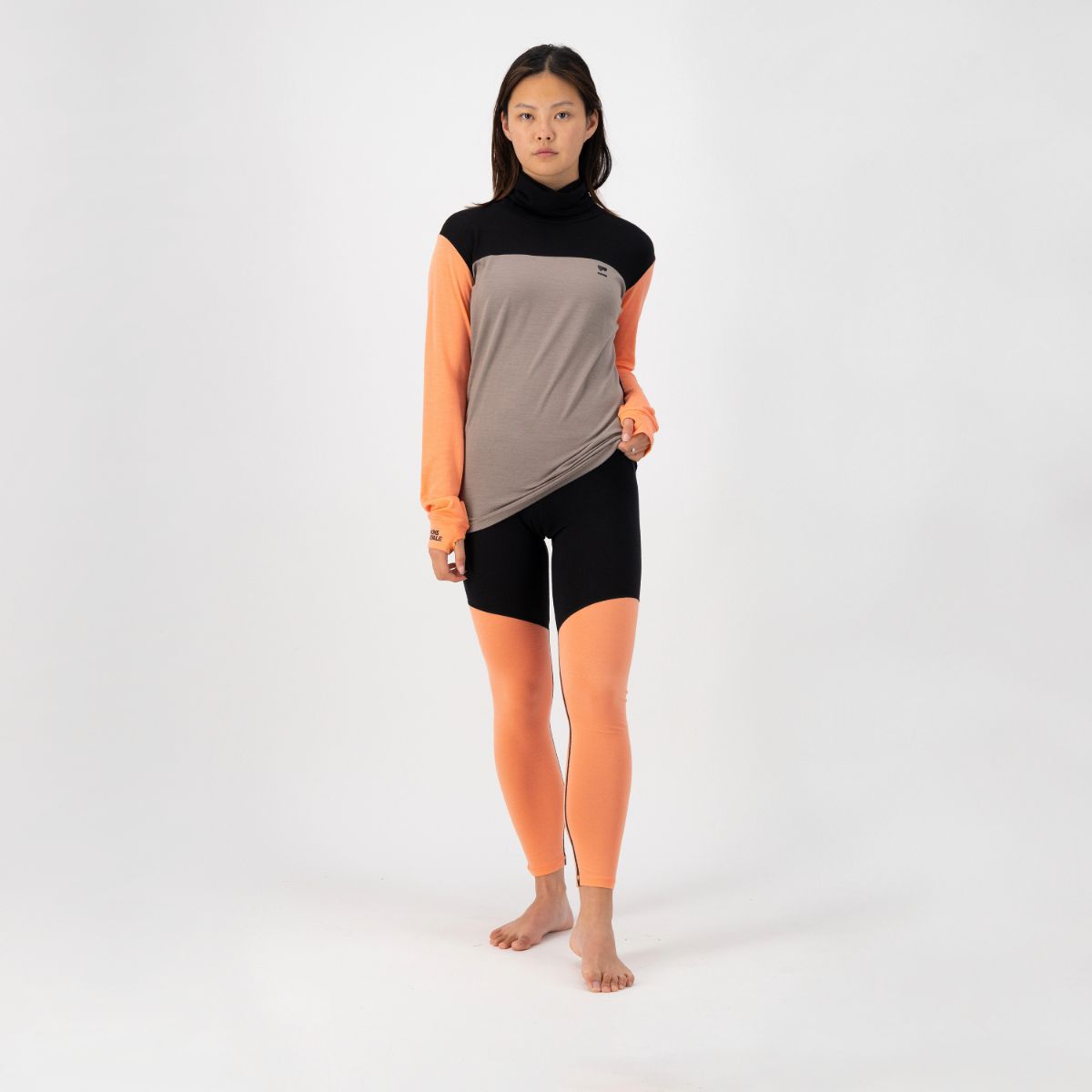 Mons Royale - Women's Yotei BF High Neck - Punch/Cinder/Black
