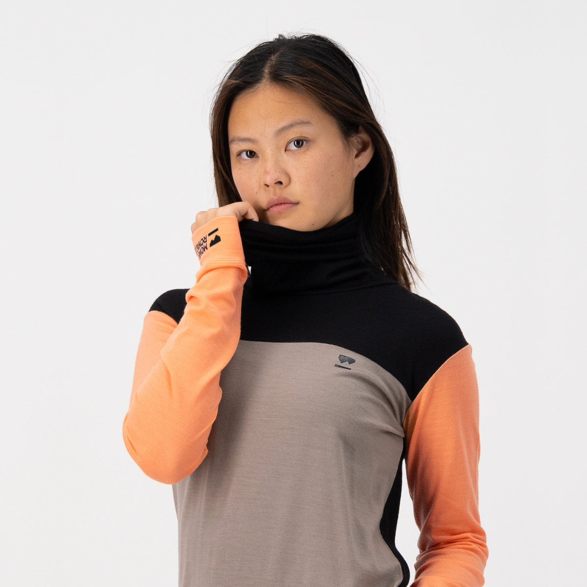 Mons Royale - Women's Yotei BF High Neck - Punch/Cinder/Black