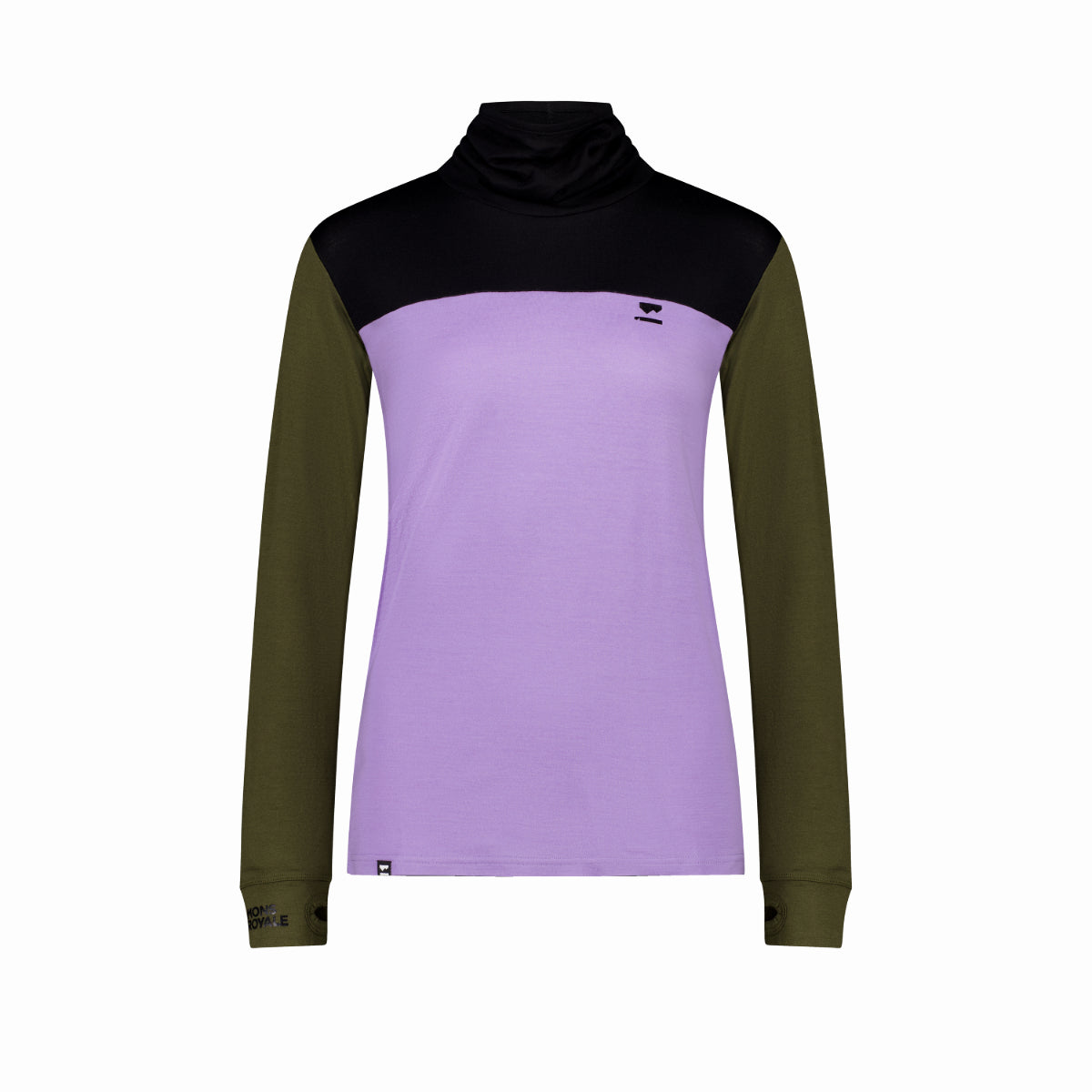Mons Royale - Women's Yotei BF High Neck - Lupin/Dark Olive/Black