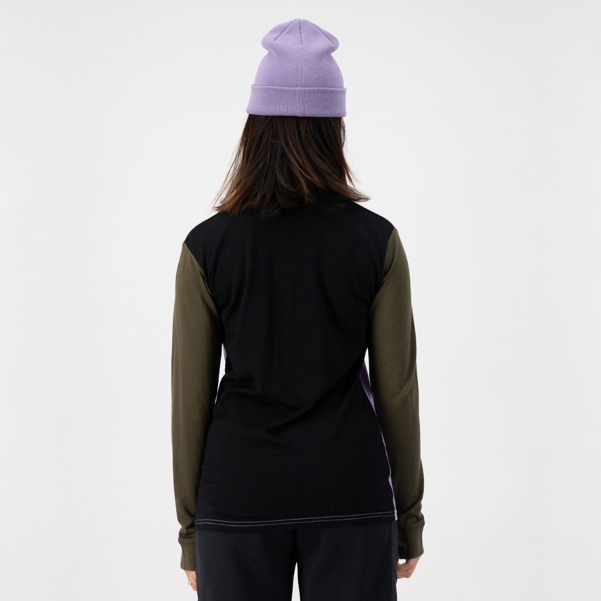 Mons Royale - Women's Yotei BF High Neck - Lupin/Dark Olive/Black