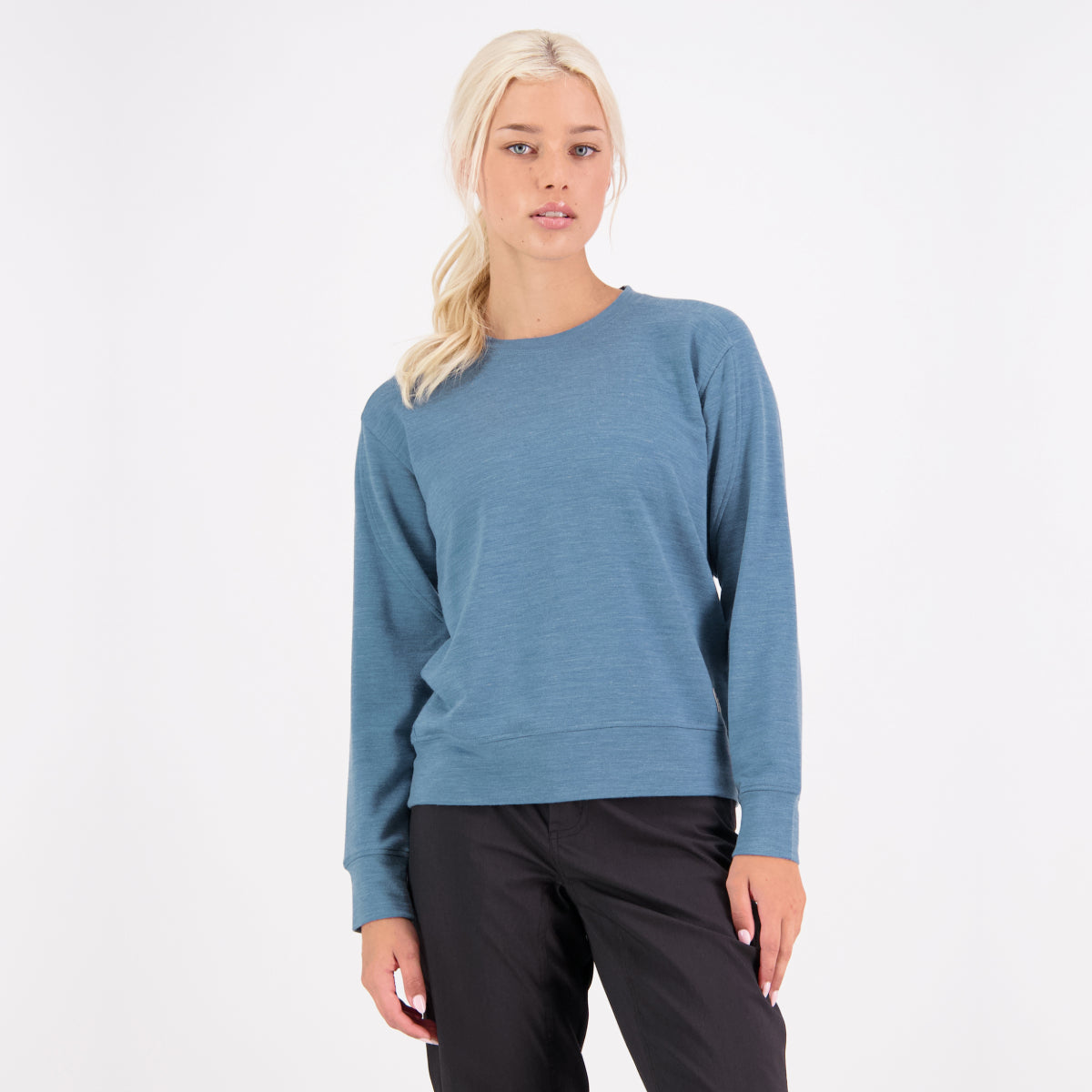 Mons Royale (Sample) - Women's Covert Lite Crew - Smokey Blue