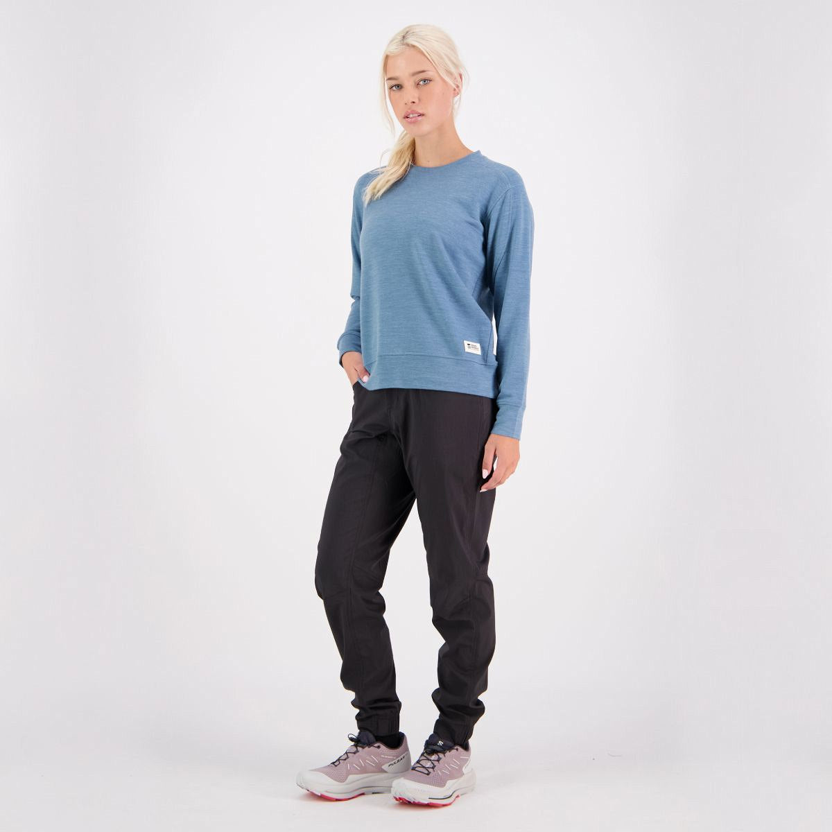 Mons Royale (Sample) - Women's Covert Lite Crew - Smokey Blue