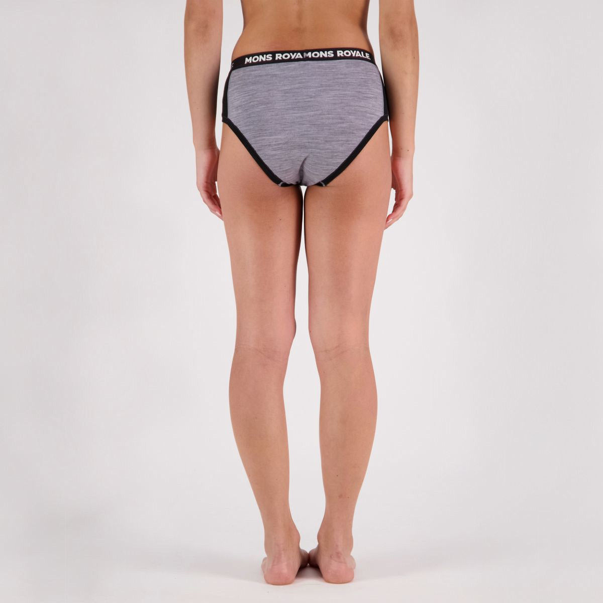 Mons Royale - Women's Sylvia Merino Boyleg - Grey Heather/Black