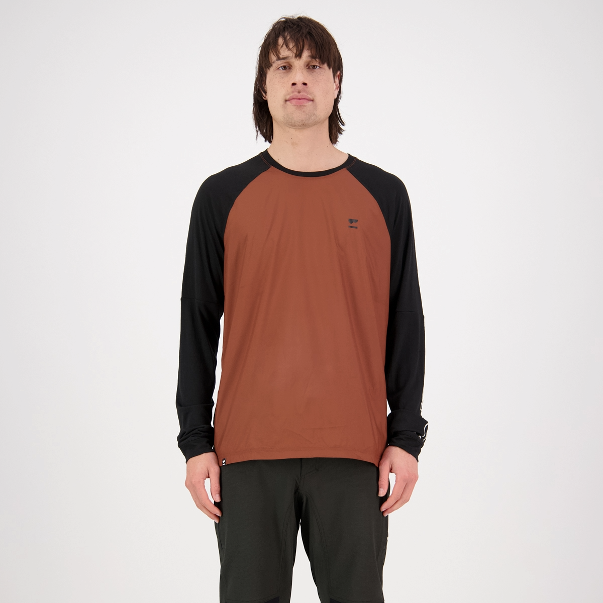 Mons Royale (Sample) - Men's Tarn Merino Shift Wind Jersey - Dark Copper/Black