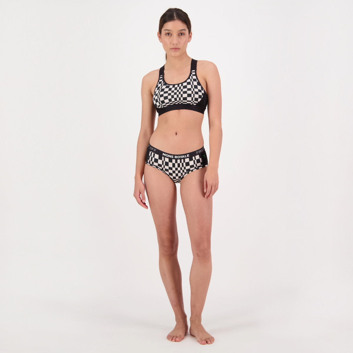 Mons Royale (Sample) - Women's Stella X-Back Bra - Checkers