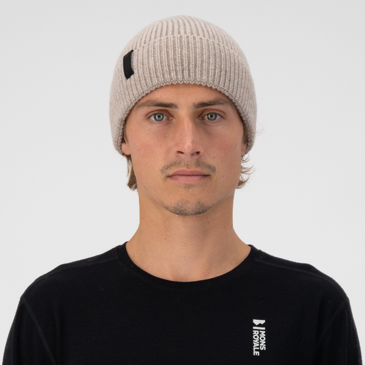 Mons Royale - Unisex Fjord Merino Beanie - Taupe