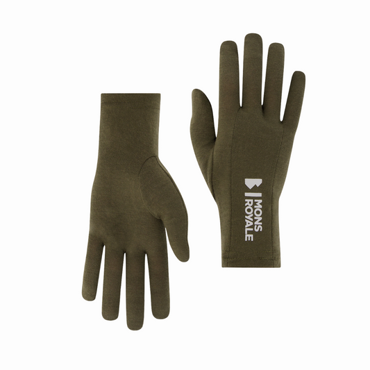 Mons Royale - Unisex Volta Merino Glove Liner - Dark Olive