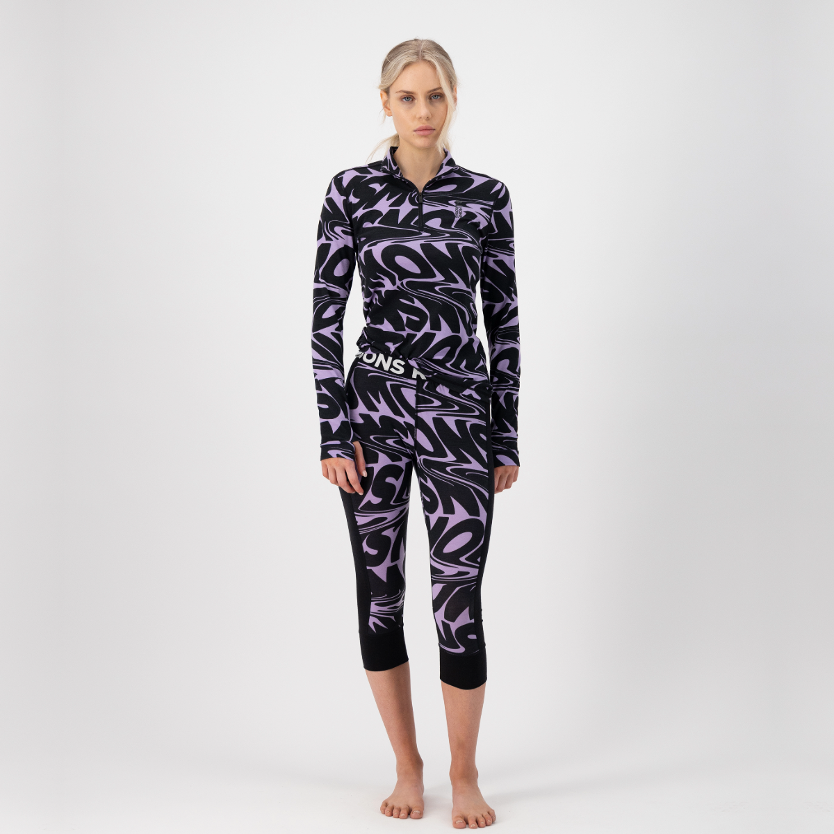 Mons Royale (Sample) - Women's Cascade Merino Flex 200 3/4 Legging - Signal Lost Lupin