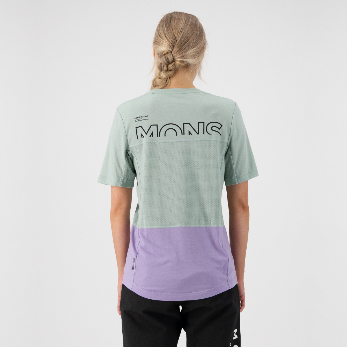 Mons Royale (Sample) - Women's Tarn Merino Shift Tee - Glacier/Lupin