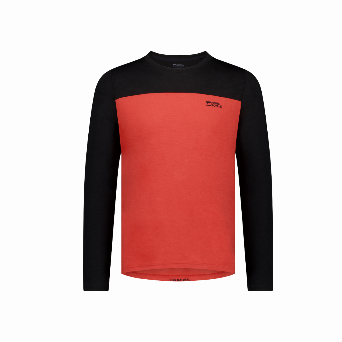 Mons Royale (Sample) - Men's Diversion Merino Bike Jersey Long Sleeve - Cranberry/Black - Futureproof.life